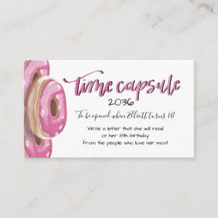 Carte d'insertion de capsule de temps de beignet