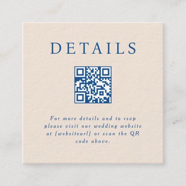 Carte d'insertion de code QR Parker (Devant)