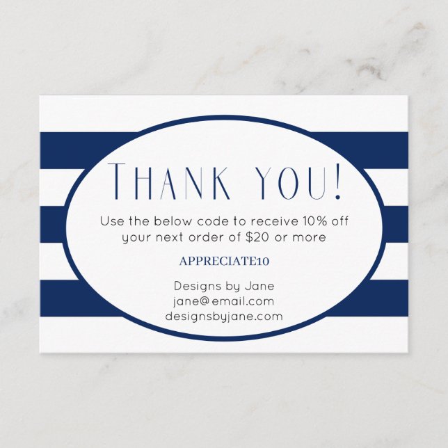 Carte d'insertion de coupon de marine pour petites (Devant)