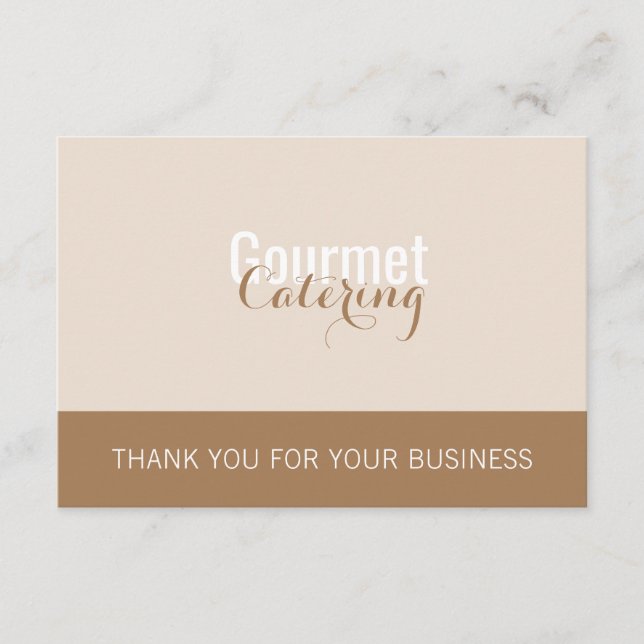 Carte d'insertion de forfait de traiteur gourmet (Devant)