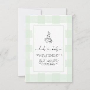 Carte d'insertion de livres de Bunny En vichy vert