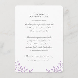 Carte d'insertion de mariage de jardin secret - Or