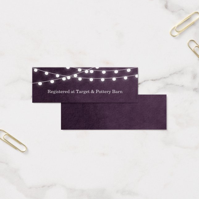 Carte d'insertion de Mariage Plum String Lights (Bureau)