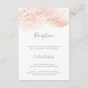 Carte d'insertion de mariage rose Gold Watercolor