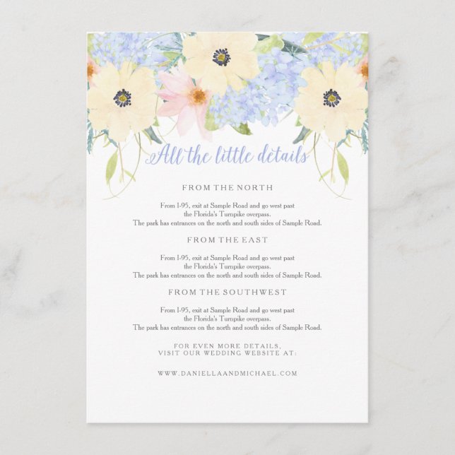 Carte d'insertion de mariage Vintage floral (Devant)