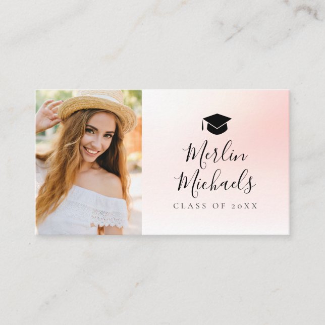 carte d'insertion de nom de graduation photo perso (Devant)