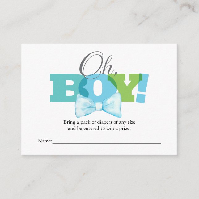 Carte d'insertion de rabat pour garçon (Devant)