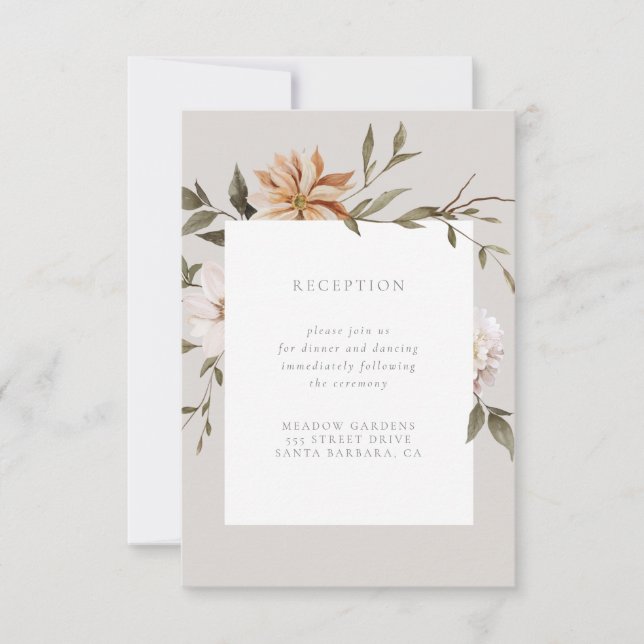 Carte d'insertion de réception de fleurs sauvages (Devant)
