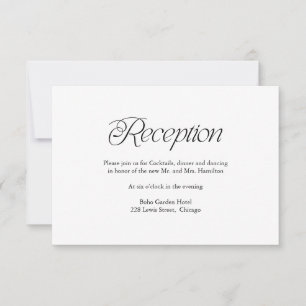 Carte d'insertion de réception de mariage minimali