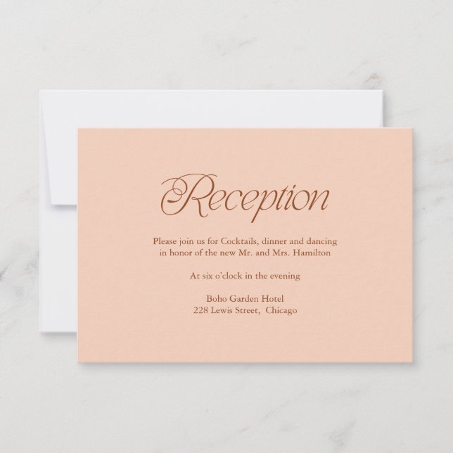 Carte d'insertion de réception de mariage minimali (Devant)