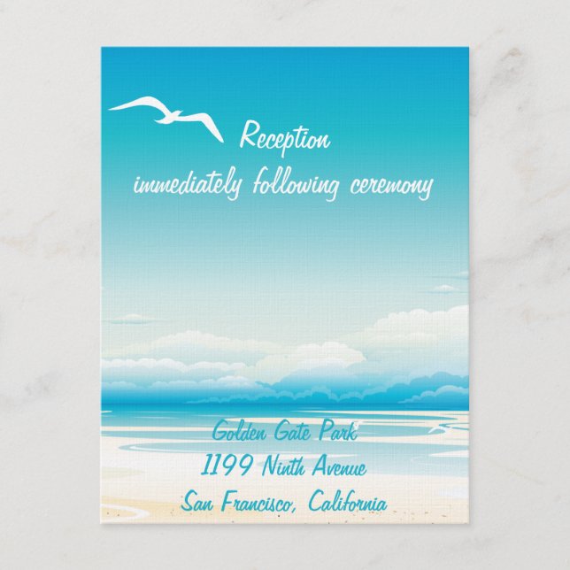 Carte d'insertion de réception de plage tropicale (Devant)
