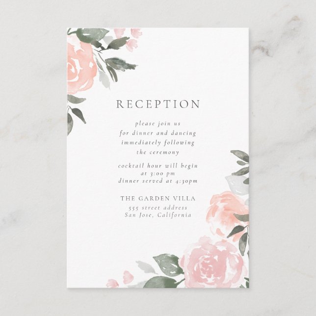 Carte d'insertion de réception Garden Blooms (Devant)