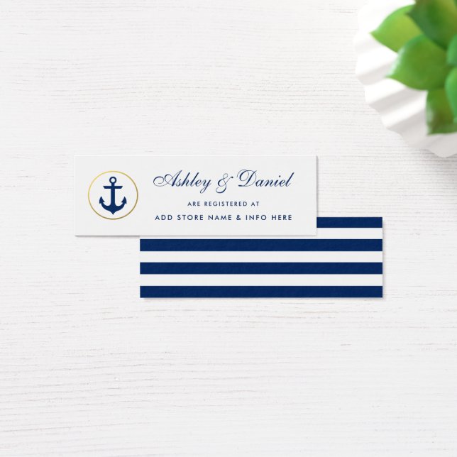 Carte d'insertion de registre bleu marine mariage (Bureau)