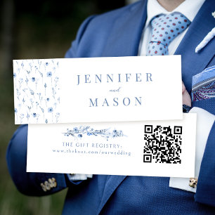Carte d'insertion de registre de mariage floral bl