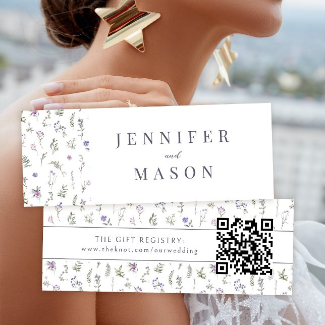 Carte d'insertion de registre QR mariage floral La (Créateur téléchargé)