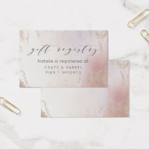 Carte d'insertion du registre cadeau Ombre Blush P