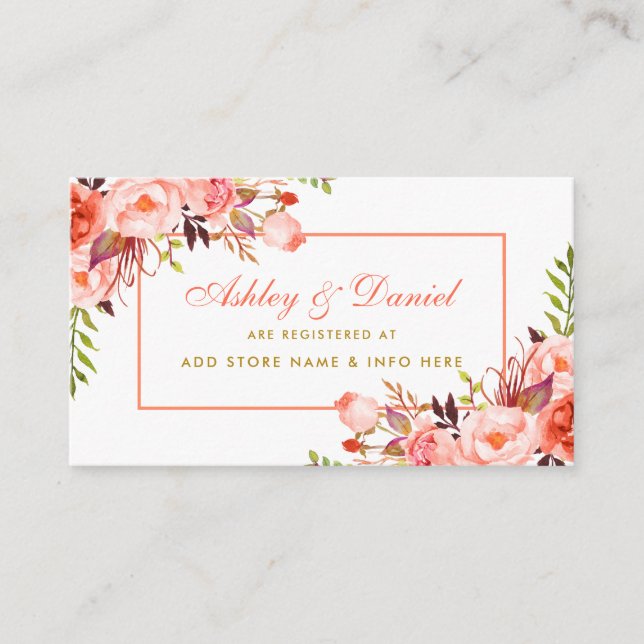 Carte d'insertion du registre Mariage Coral Gold (Devant)