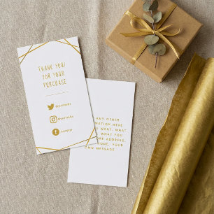 Carte d'insertion géométrique or pour les commande