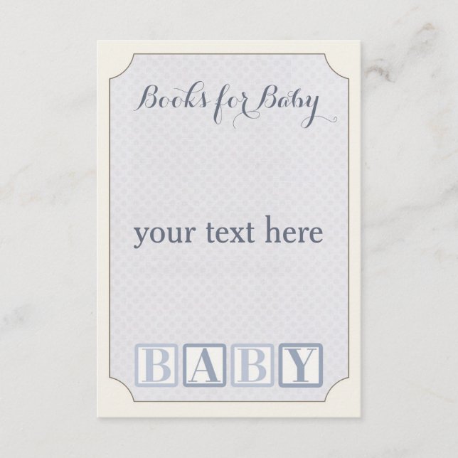 carte d'insertion, livres pour carte bébé (Devant)
