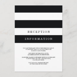 Carte d'insertion Mariage Chic Black Stripes