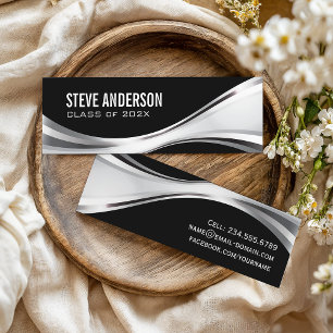 Carte d'insertion moderne Black Silver Metallic Gr