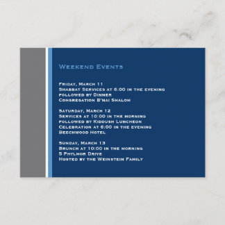 Carte d'insertion moderne Star Bar Mitzvah