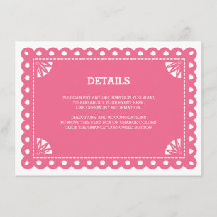 Carte d'insertion Papier Picado - Rose
