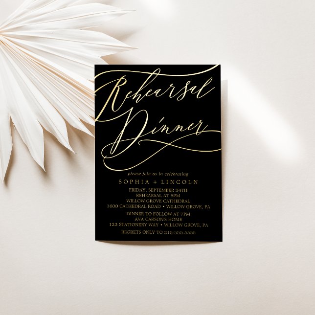 Carte d'insertion pour le dîner de répétition noir (Créateur téléchargé)