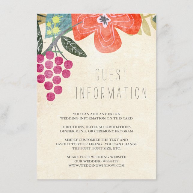 Carte d'insertion Rustic Paradise Mariage (Devant)