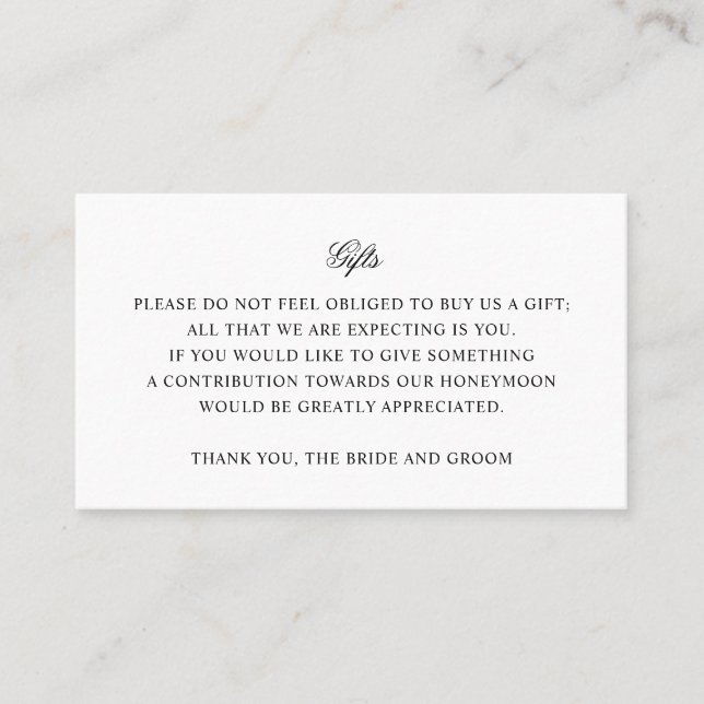 Carte d'insertion simple pour Mariage (Devant)