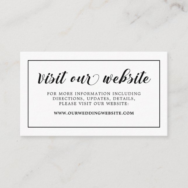 Carte d'insertion simple pour site web de mariage  (Devant)