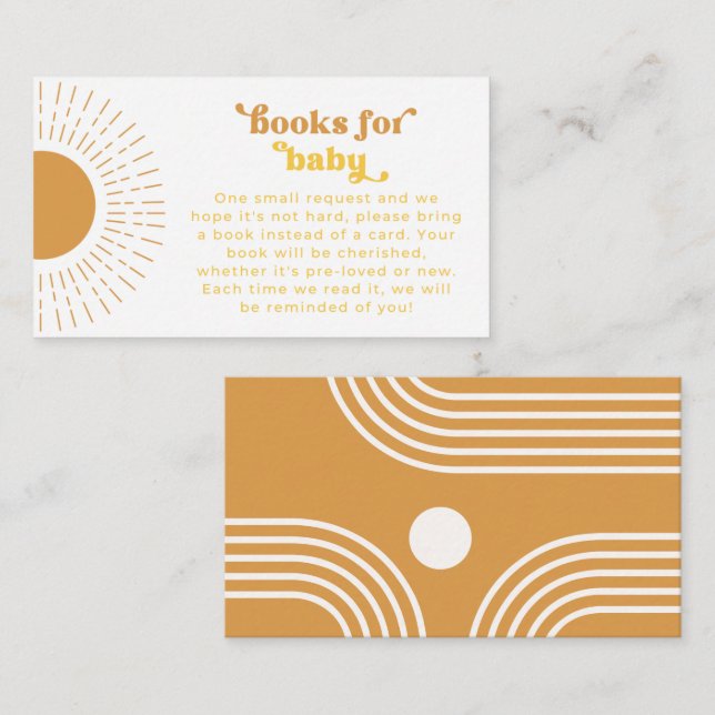 Carte d'insertion Sun Books for Baby | Carte Sun B (Devant / Derrière)