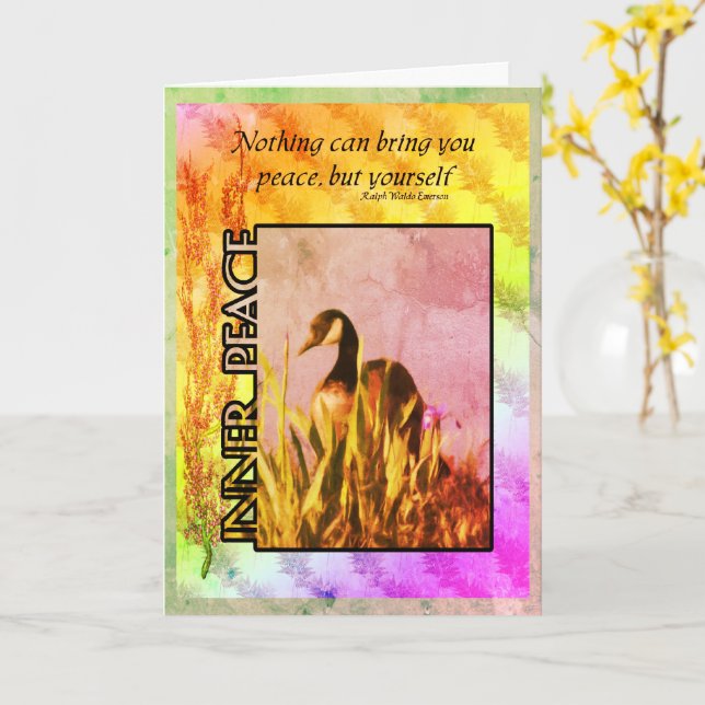 Carte d'inspiration pour la paix intérieure du Can (Fleur jaune)