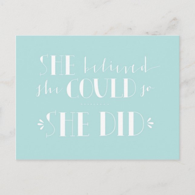 Carte d'inspiration - "She Believe" (Devant)