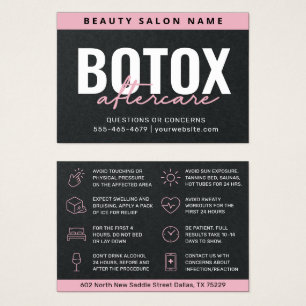 Carte d'instruction de post-soins Premium Black Bo