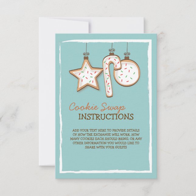 Carte d'instruction d'échange de biscuit de Noël (Devant)