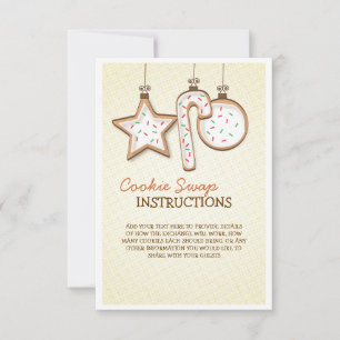 Carte d'instruction d'échange de cookies de Noël
