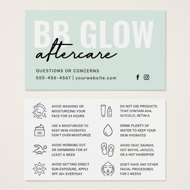 Carte d'instruction faciale brillante Mint BB (Devant & derrière)