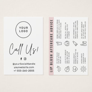 Carte d'instructions d'après-soins Flush Lip Lip p