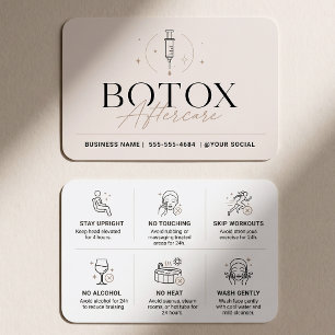 Carte d'instructions de suivi Botox minimaliste