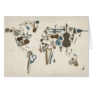 Carte d'instruments de musique du monde