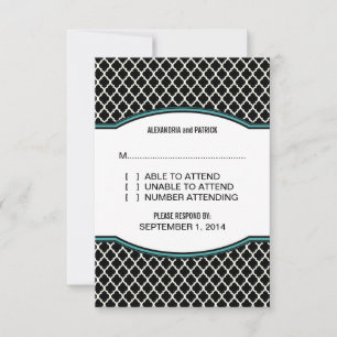 Carte d'intervention Aqua Elegant Quatrefoil
