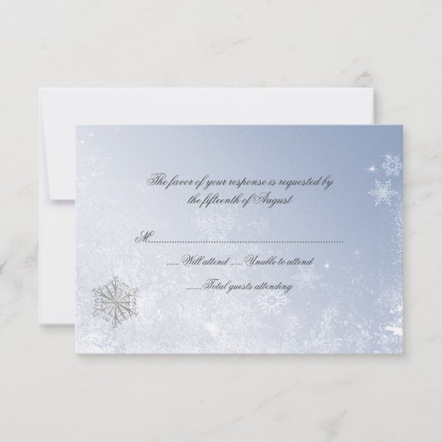 Carte d'intervention du Mariage de flocon de neige (Devant)