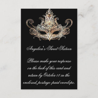 Carte d'intervention Masquerade Ball avec choix de