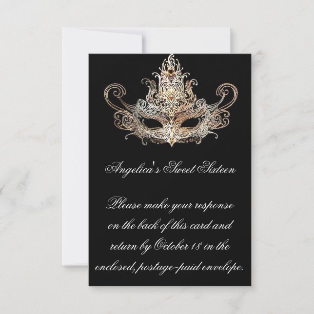 Carte d'intervention Masquerade Ball avec choix de (Devant)