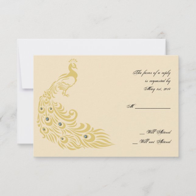 Carte d'intervention Peacock Elegance Art Déco Fla (Devant)