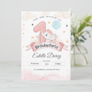 Carte d'invitation 1er anniversaire - carte d'anni