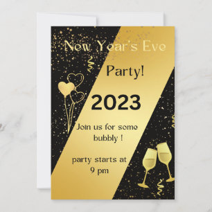 Carte d'invitation 2023 Gold & Black