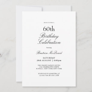Carte d'invitation 6oth anniversaire portrait