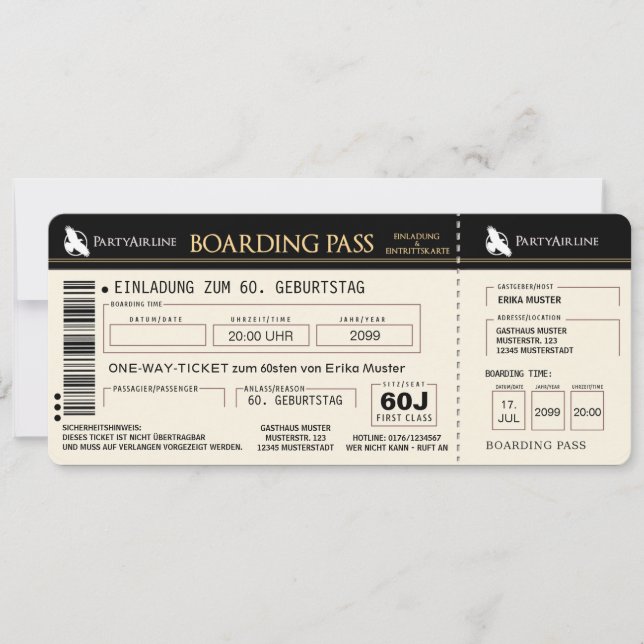 carte d'invitation à 60 ans (Devant)